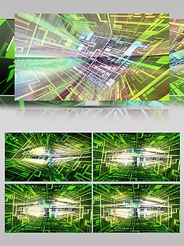 綠色幻影隧道動態(tài)視頻素材