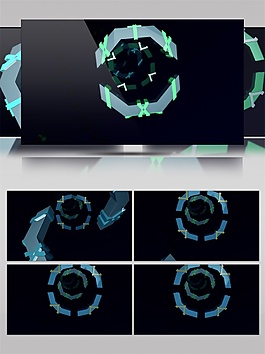 藍色極光舞臺動態視頻素材