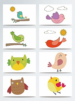 可愛兒童主題裝飾鳥兒