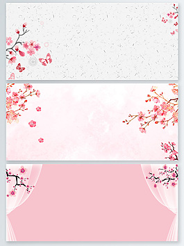 粉色桃花浪漫唯美背景psd