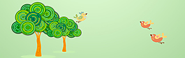 植樹節(jié)扁平綠色海報banner背景