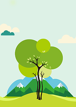 簡約扁平化植樹節(jié)公益海報背景