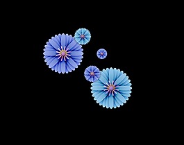 蓝色时尚花朵装饰素材