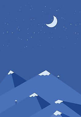 冬季藍色插畫