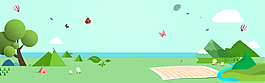 卡通植樹(shù)節(jié)公益春季促銷(xiāo)綠色banner