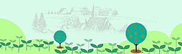 春季植樹節(jié)清新卡通綠色banner