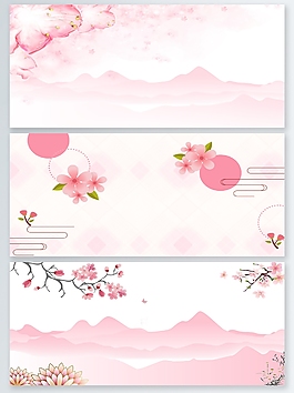 櫻花PSD展板背景素材