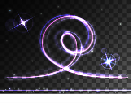 紫色星光和光線插畫