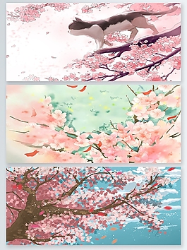 櫻花PSD源文件展板背景