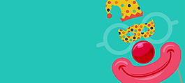 愚人節(jié)卡通童趣藍(lán)色banner
