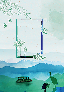 中國(guó)風(fēng)水墨風(fēng)景春天清明節(jié)背景