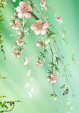 清新文藝花卉背景