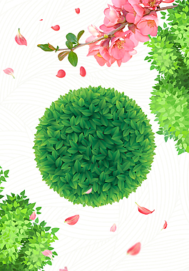 春景十里桃花清新背景