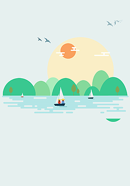 春天景色海面背景