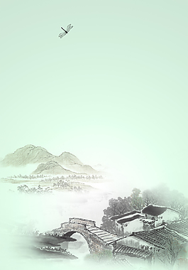 水墨風(fēng)格清明海報