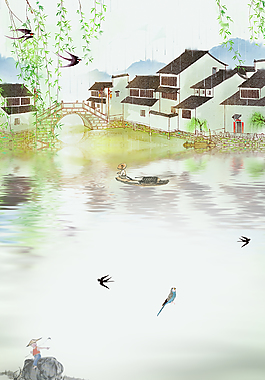 清明節(jié)中國(guó)風(fēng)傳統(tǒng)簡(jiǎn)約背景