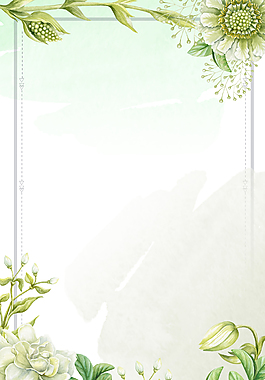 淡綠色手繪春季上新花卉線框背景