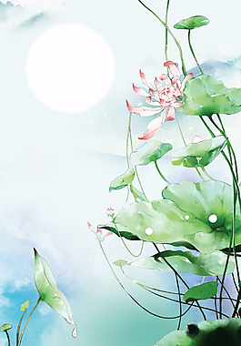 清新手绘水墨画背景