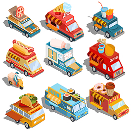汽車和食品卡車素材