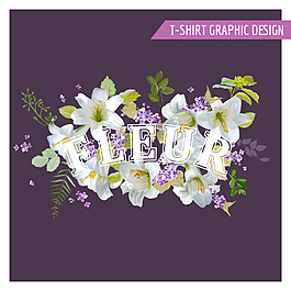 時(shí)尚百合花插畫(huà)