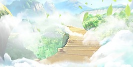 手繪卡通小清新清明節(jié)背景