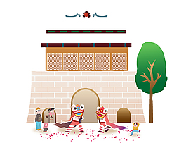 創(chuàng)意復(fù)古城墻矢量元素