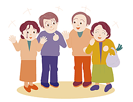 卡通創(chuàng)意老年團(tuán)矢量元素