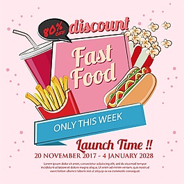 快餐促銷海報矢量素材