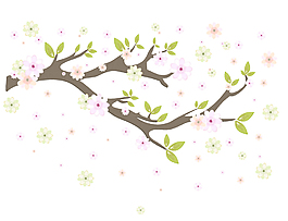溫馨浪漫桃花矢量元素
