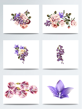 紫色喇叭花朵png透明素材
