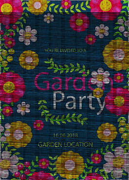 春季花朵花園Party海報模板設計