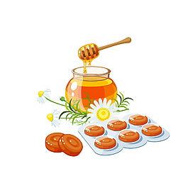 手绘蜂蜜糖矢量素材
