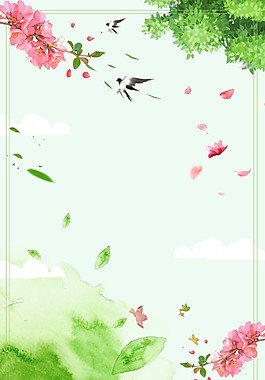 唯美春分海報背景設(shè)計