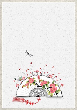 創(chuàng)意扇形花枝春分海報(bào)背景設(shè)計(jì)