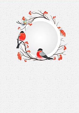 唯美花環(huán)鴛鴦春分主題海報背景設計