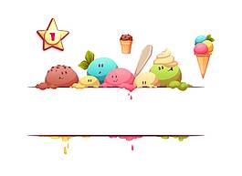 卡通美味冰激凌png元素