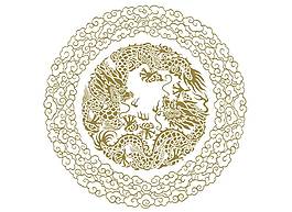 金色花紋圓環(huán)龍png元素
