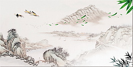 大氣彩繪清明主題海報(bào)背景設(shè)計(jì)
