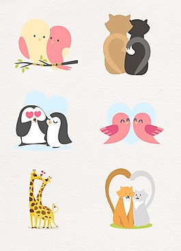 愛心設計可愛動物愛情