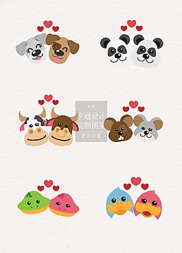 可愛動物頭像裝飾