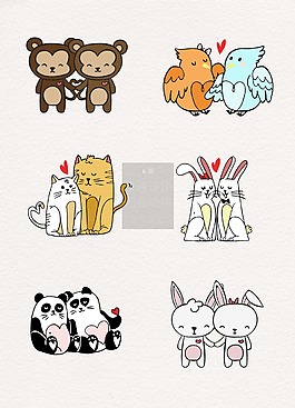 手繪繪畫卡通動物