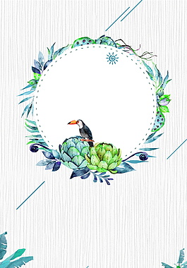 簡約春季花環(huán)海報背景設計