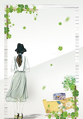 彩繪春姑娘海報(bào)背景設(shè)計(jì)