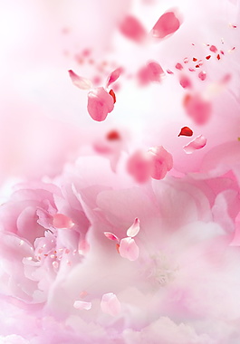 唯美春季夢(mèng)幻粉色花瓣海報(bào)背景設(shè)計(jì)