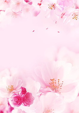 春季粉色桃花海報(bào)背景設(shè)計(jì)
