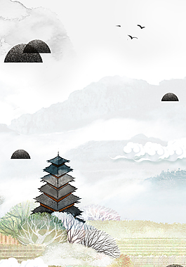 簡(jiǎn)約中國(guó)二十四節(jié)氣清明背景模板