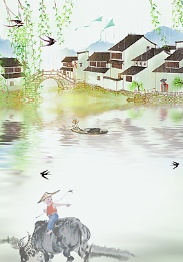 手绘中国风节日清明节海报