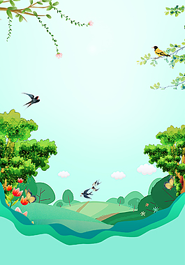 春游踏青春季促銷海報