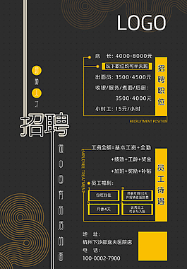 杭州二店招聘海报