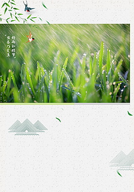 传统谷雨春雨海报背景设计